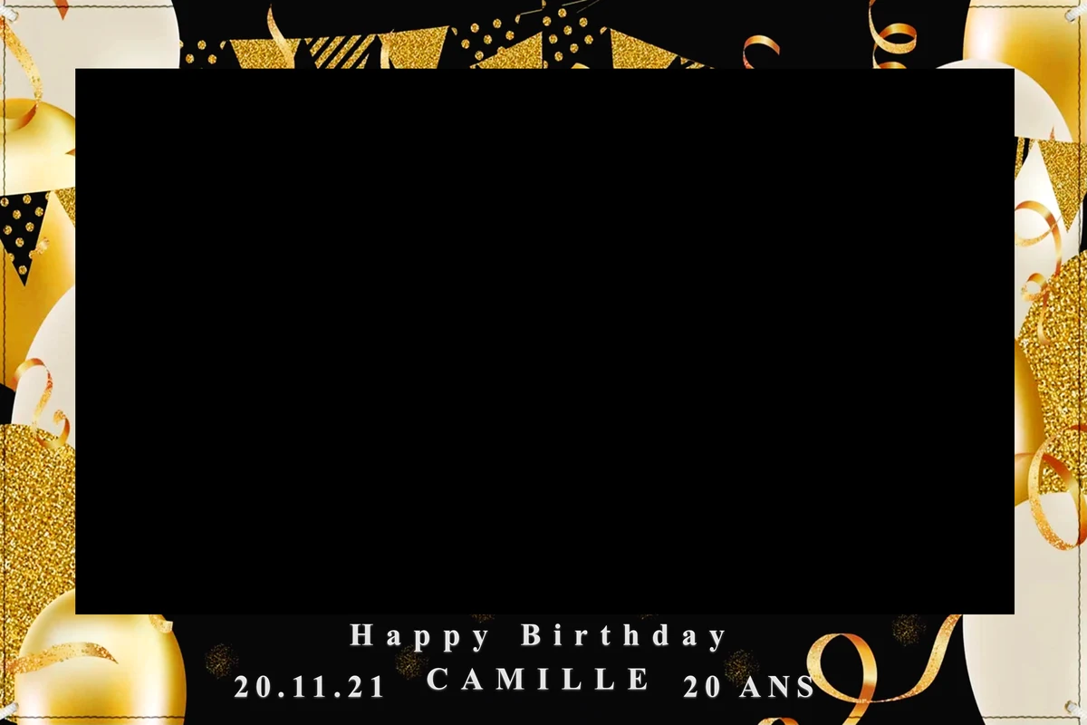 Cadre photobooth anniversaire doré
