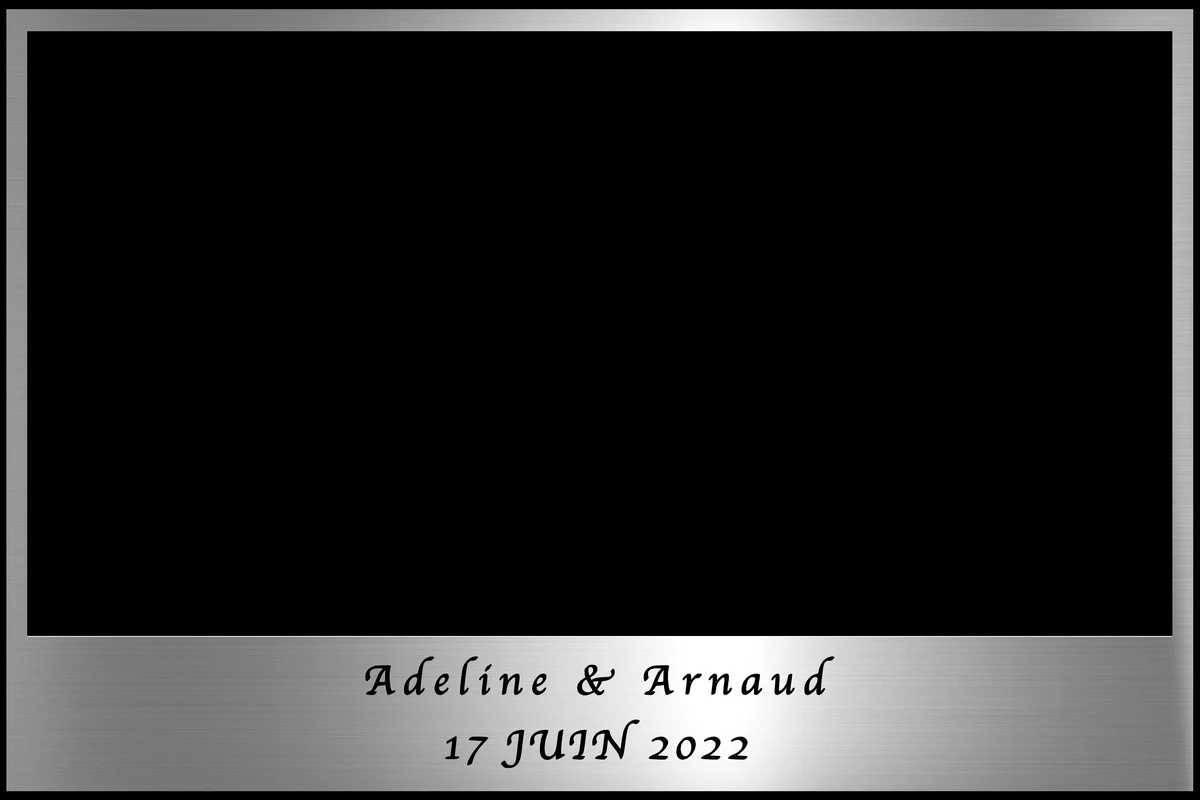 Cadre photobooth mariage art déco noir or